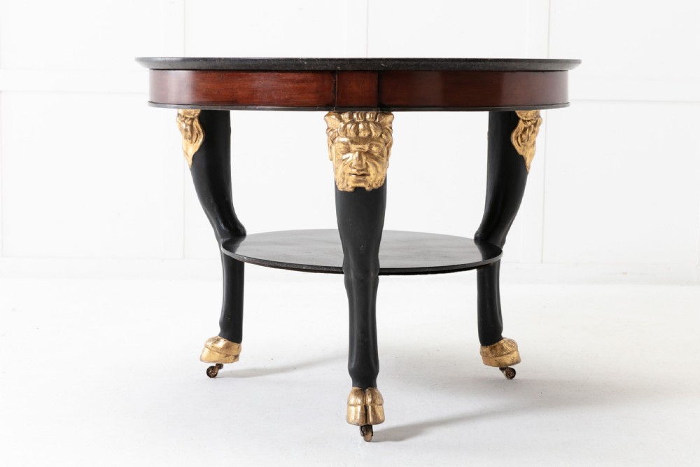 Early 19th Century Tri-pod Table with Black Marble Top View II