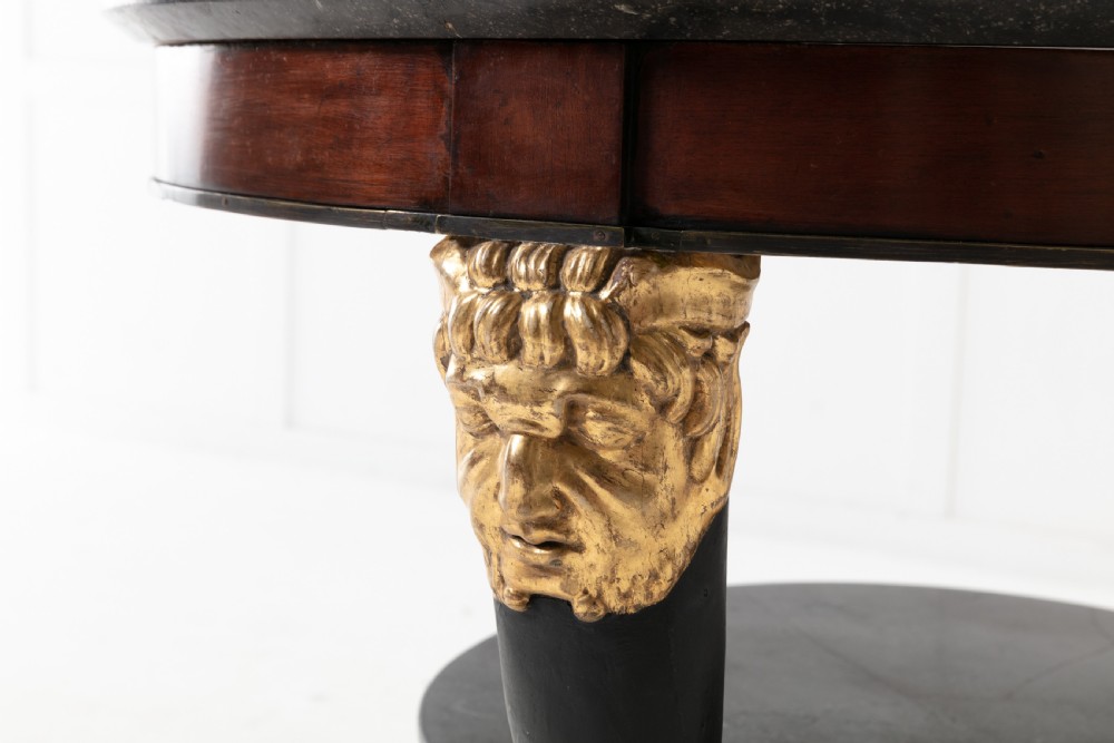 Early 19th Century Tri-pod Table with Black Marble Top View IV