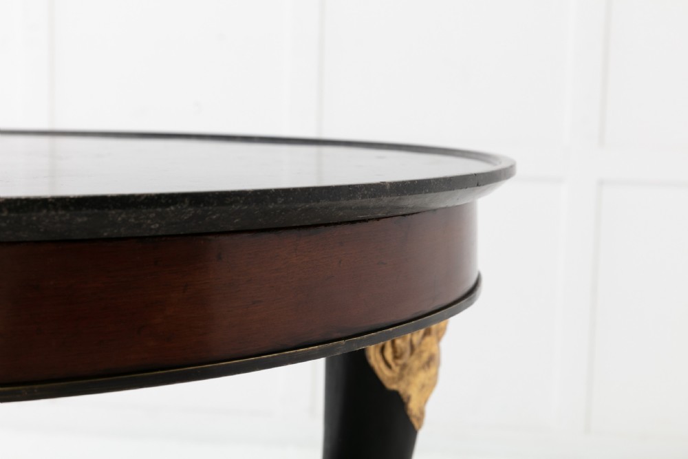 Early 19th Century Tri-pod Table with Black Marble Top View V