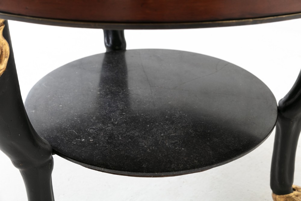 Early 19th Century Tri-pod Table with Black Marble Top View VI