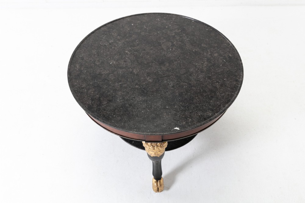Early 19th Century Tri-pod Table with Black Marble Top View VII