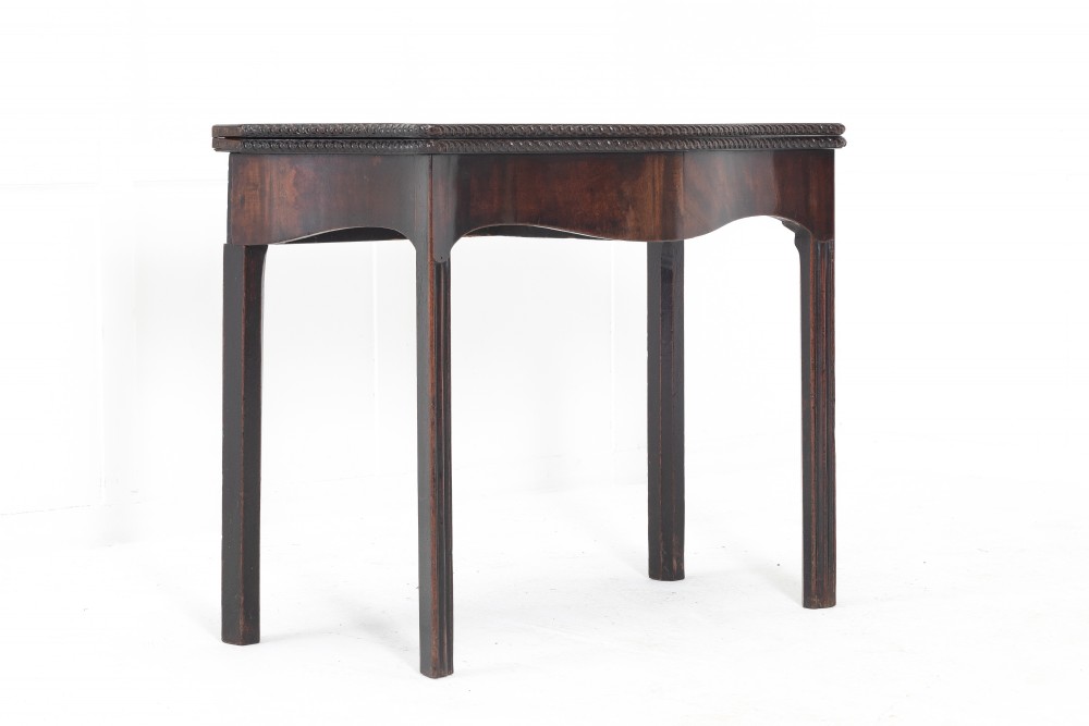 George III Mahogany Serpentine Card Table