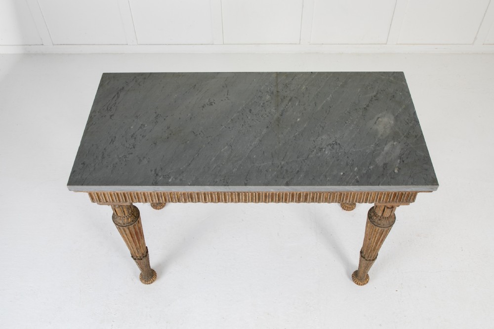 18th Century Italian Gilded Console Table with Marble Top View III