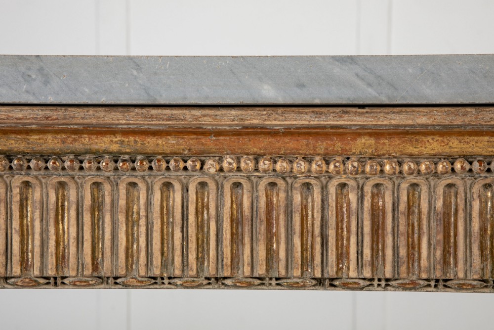 18th Century Italian Gilded Console Table with Marble Top View VII