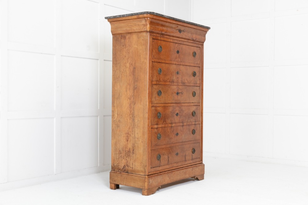 19th Century French Ash Semainier with Secre´taire Drawer View II