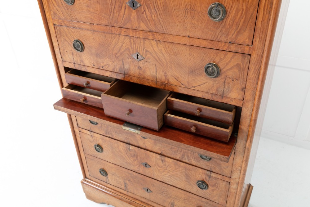19th Century French Ash Semainier with Secre´taire Drawer View VII