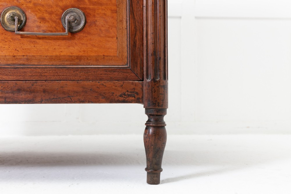Early 19th Century French Walnut and Satinwood Commode with Marble Top View VII
