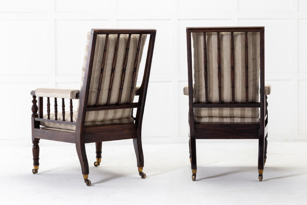 Pair of Large 19th Century English Simulated Rosewood Armchairs View IV
