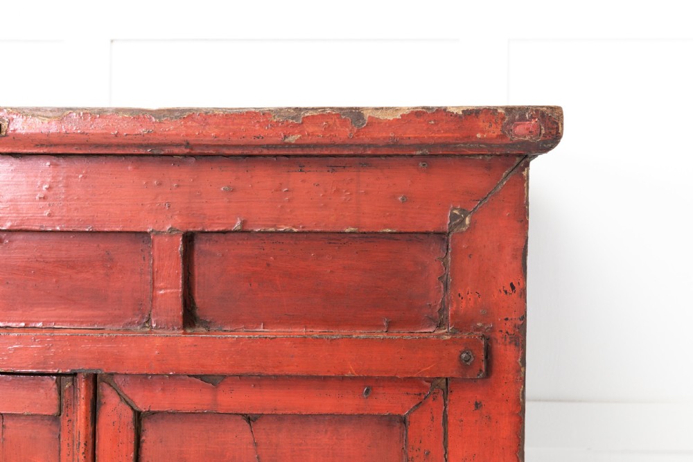 19th Century Chinese Red Lacquer Cabinet View IV
