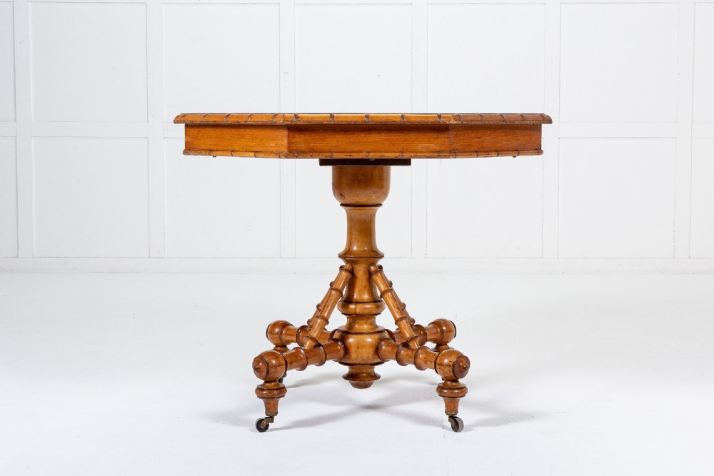 19th Century French Cherrywood and Pine Octagonal Centre Table View II