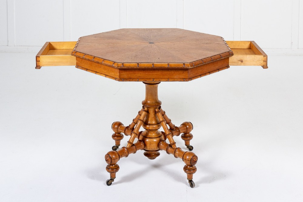19th Century French Cherrywood and Pine Octagonal Centre Table View III