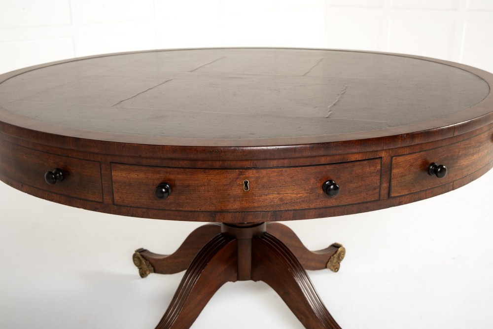 19th Century English Regency Mahogany Drum Table View II