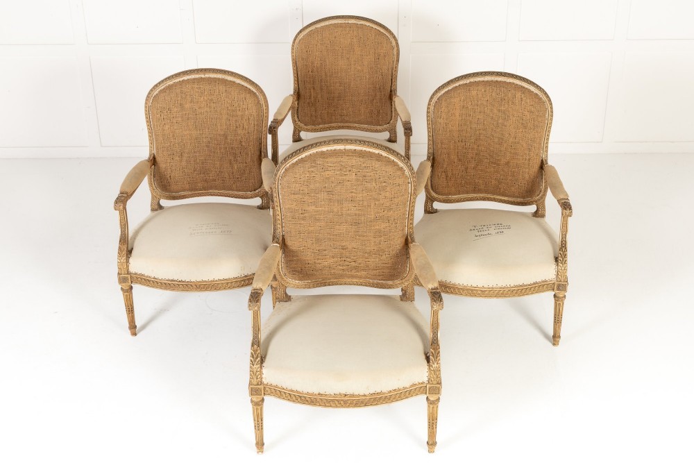 Set of Four 19th Century French Giltwood Armchairs View II