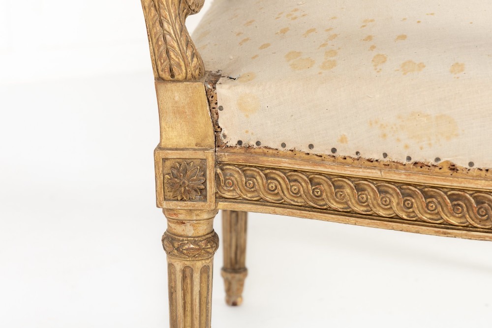 Set of Four 19th Century French Giltwood Armchairs View VIII