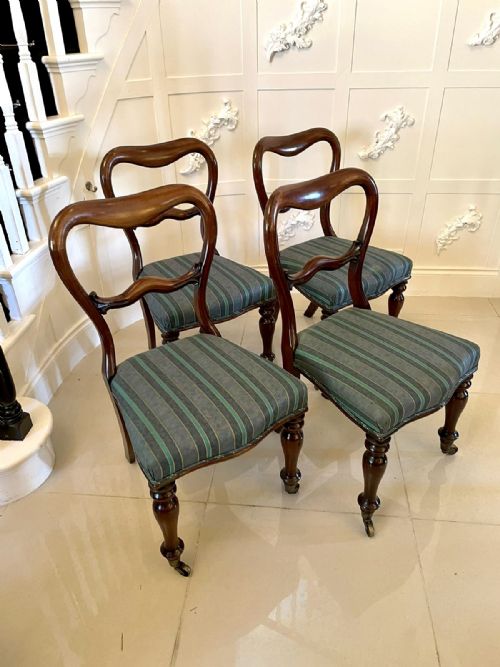 QUALITY ANTIQUE VICTORIAN MAHOGANY SET OF FOUR DINING CHAIRS - ADDITIONAL PHOTO 4