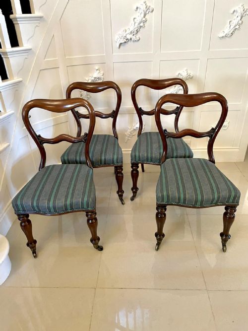 QUALITY ANTIQUE VICTORIAN MAHOGANY SET OF FOUR DINING CHAIRS - ADDITIONAL PHOTO 5