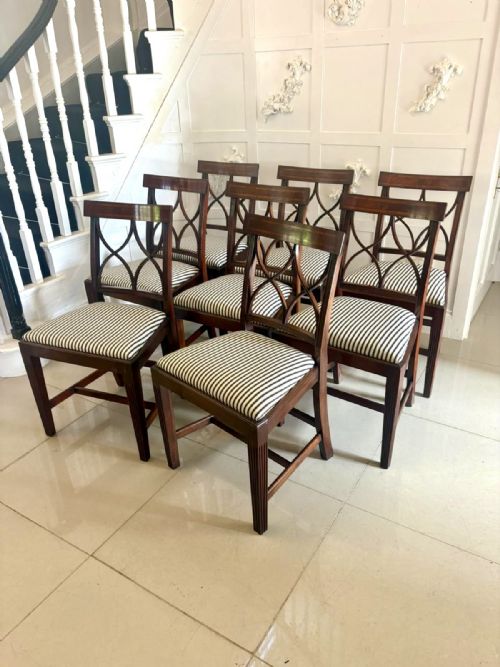 SET OF 8 ANTIQUE QUALITY MAHOGANY DINING CHAIRS - ADDITIONAL PHOTO 9