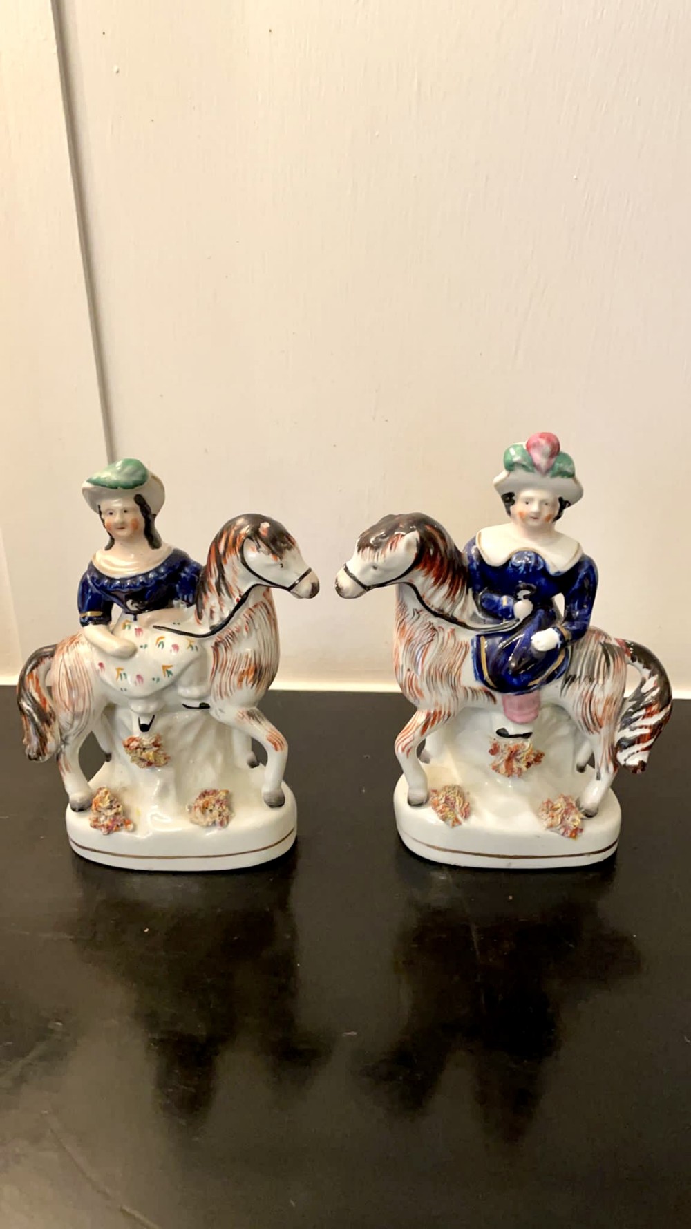 Pair of Antique Victorian Staffordshire Figures 