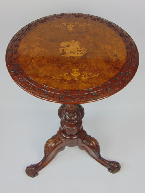 fig 1. a burr walnut occasional table