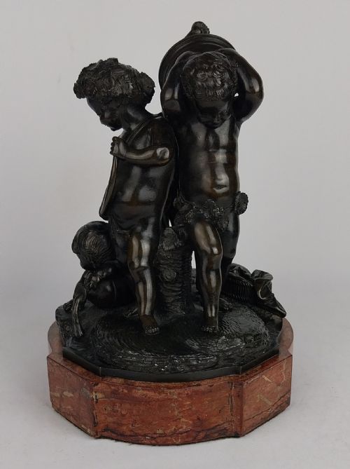 ANTIQUE BRONZE CHERUB GROUP - ADDITIONAL PHOTO 2