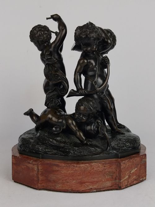 ANTIQUE BRONZE CHERUB GROUP - ADDITIONAL PHOTO 4