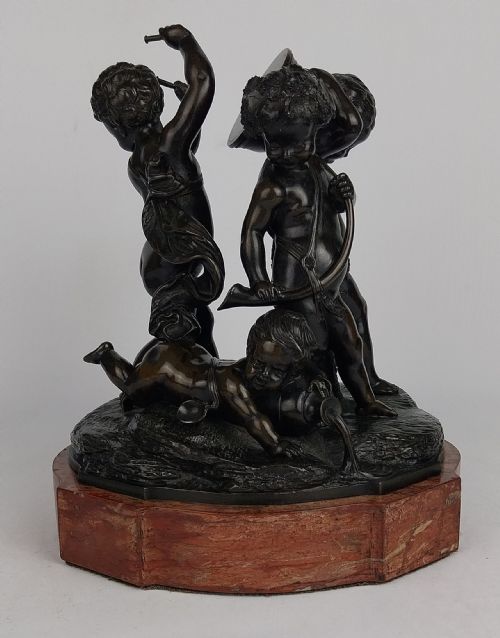ANTIQUE BRONZE CHERUB GROUP - ADDITIONAL PHOTO 5
