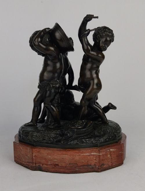ANTIQUE BRONZE CHERUB GROUP - ADDITIONAL PHOTO 6