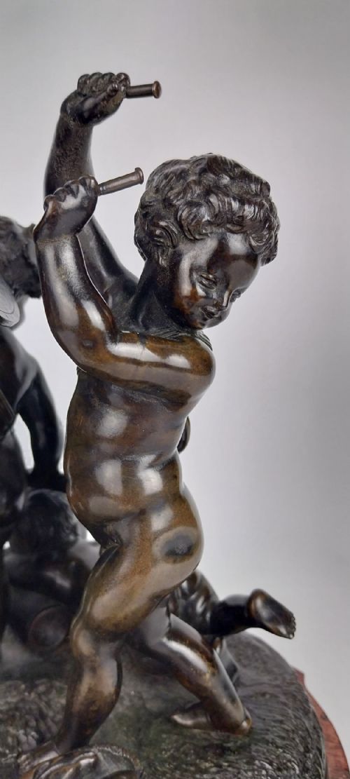 ANTIQUE BRONZE CHERUB GROUP - ADDITIONAL PHOTO 12
