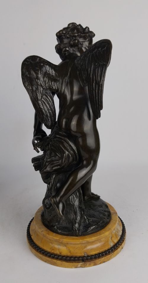 FINE PAIR OF BRONZE ANTIQUE SCULPTURES CUPID PSYCHE - ADDITIONAL PHOTO 10