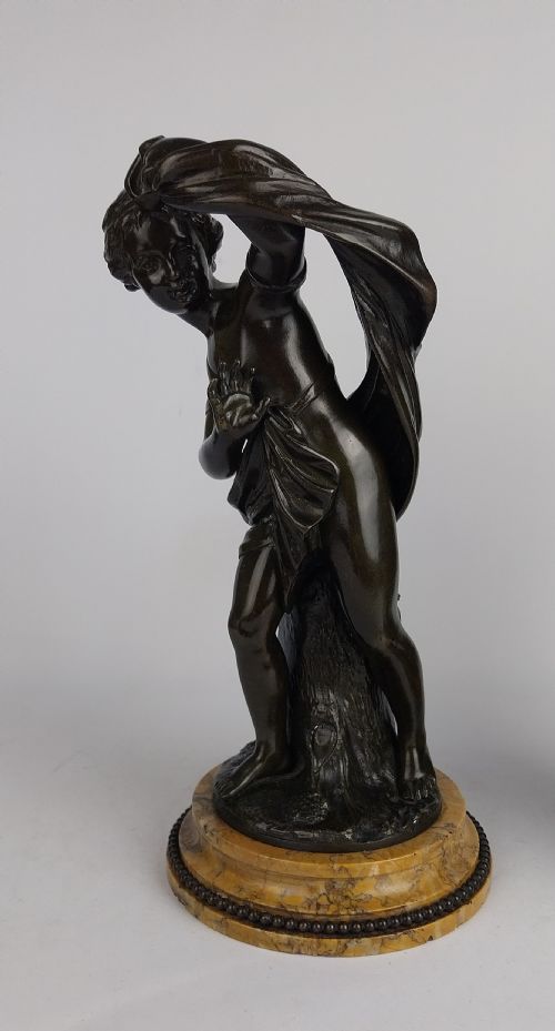 FINE PAIR OF BRONZE ANTIQUE SCULPTURES CUPID PSYCHE - ADDITIONAL PHOTO 11