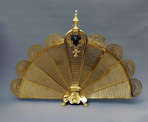 Quality Gilt Bronze French Fire Screen by Bouhon Frères