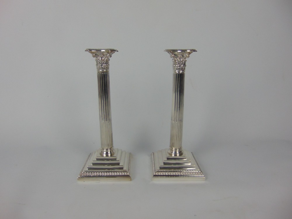 A fine pair of silver candlesticks 