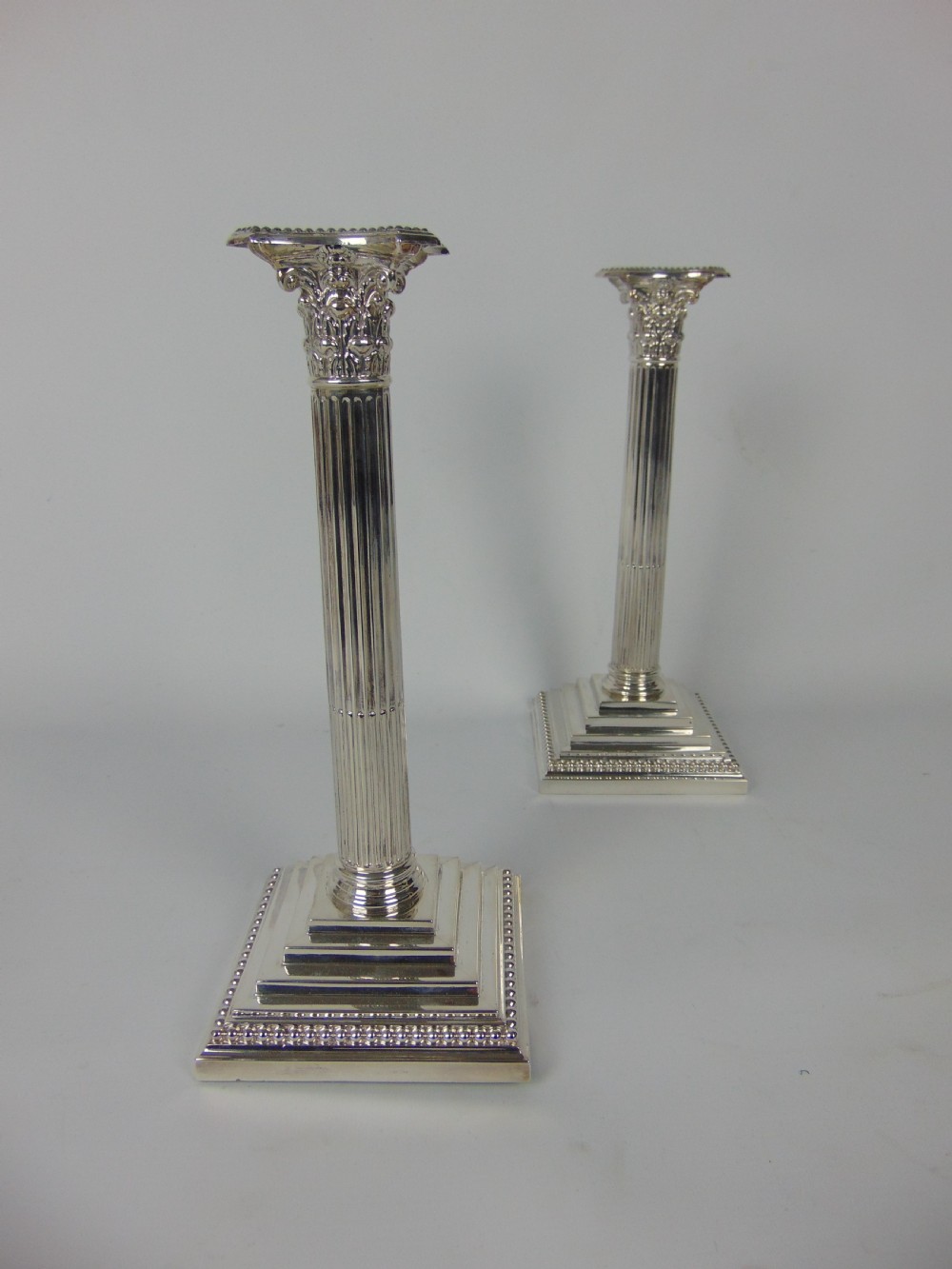 A fine pair of silver candlesticks  View II