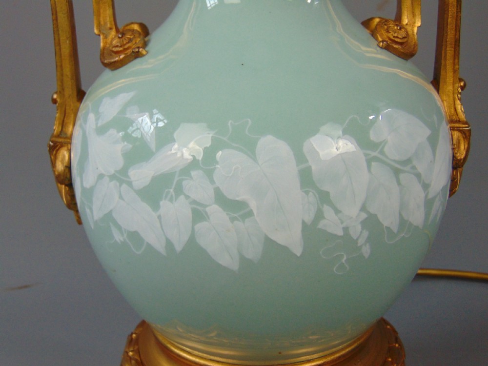A porcelain duck egg blue lamp View V