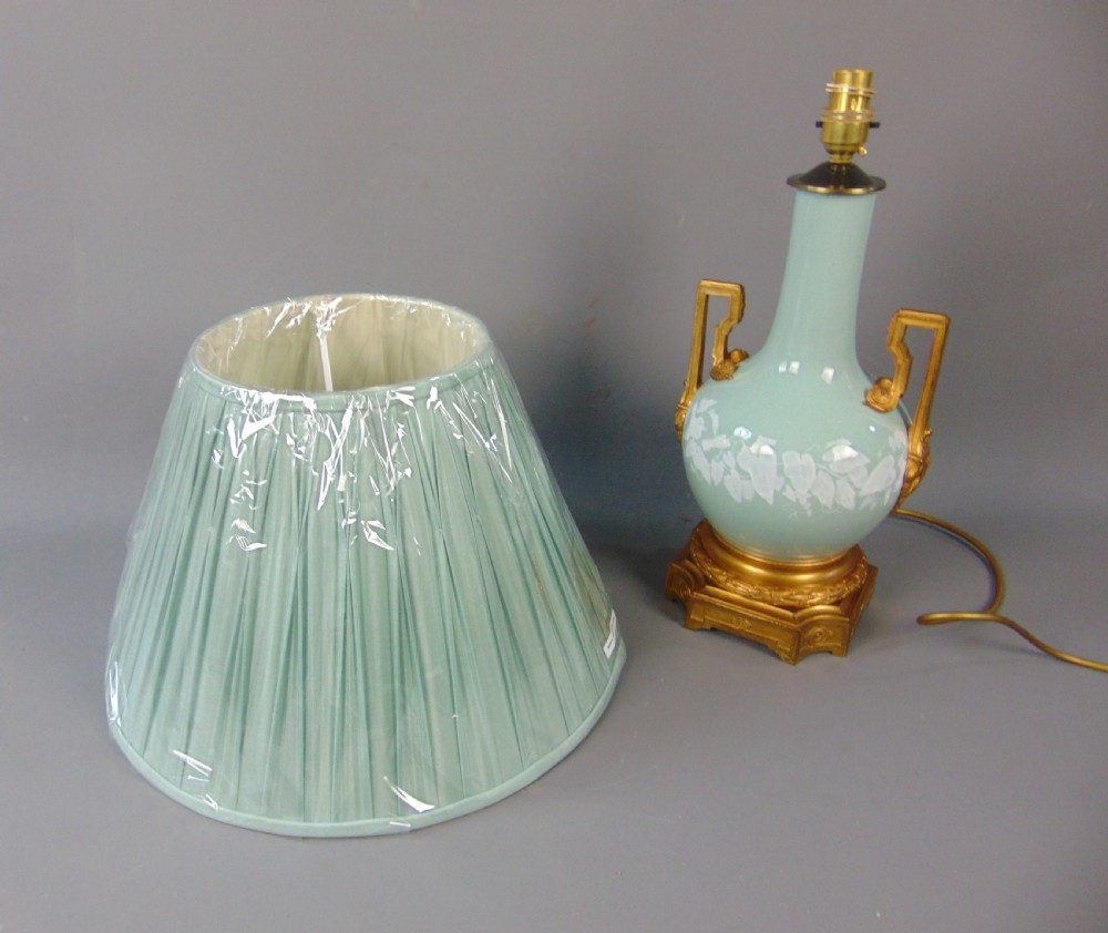 A porcelain duck egg blue lamp View IX