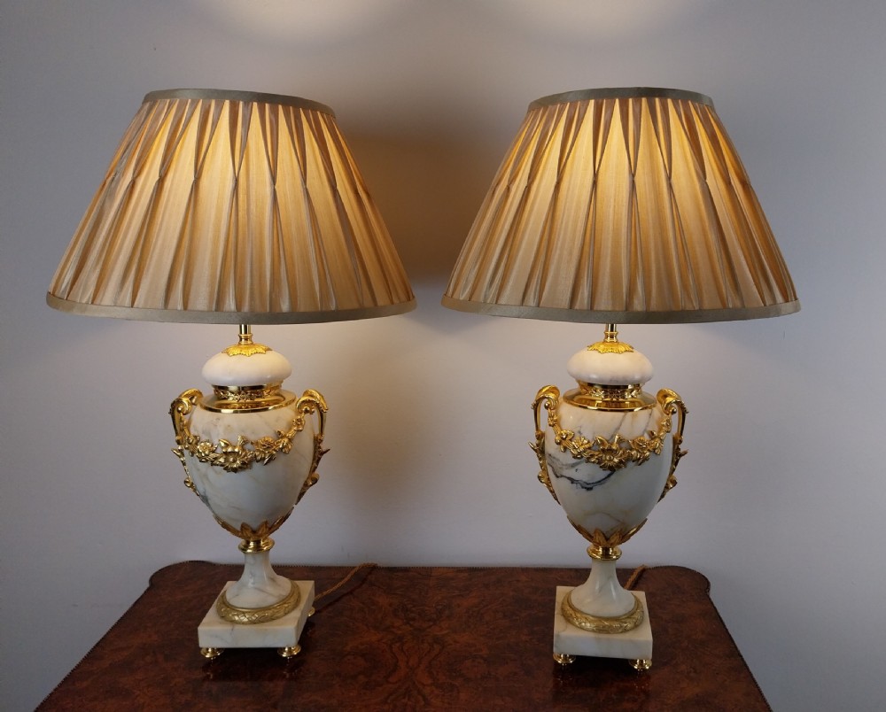 Pair of French Marble Table Lamps View XV