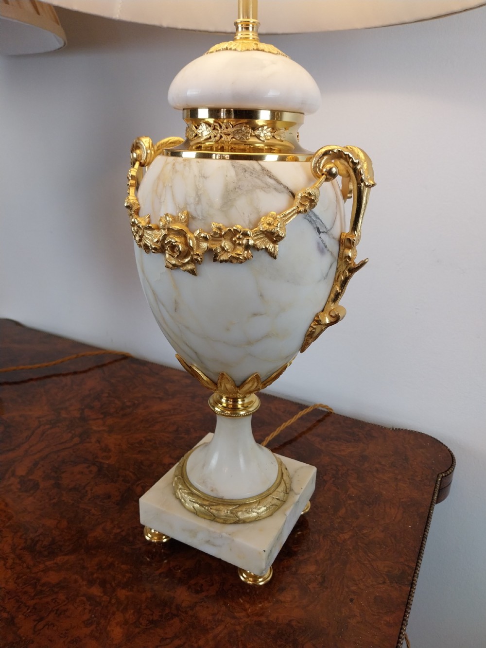 Pair of French Marble Table Lamps View XIX