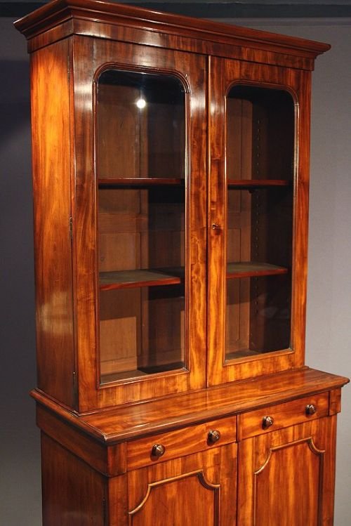 fig 1. Antique Early Victorian Mahogany 2 door bookcase