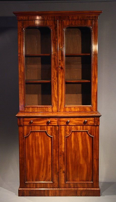 fig 2. Antique Early Victorian Mahogany 2 door bookcase