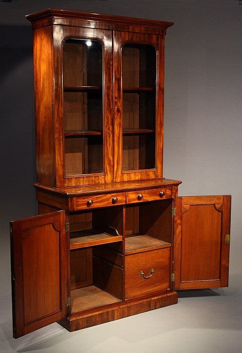 fig 4. Antique Early Victorian Mahogany 2 door bookcase