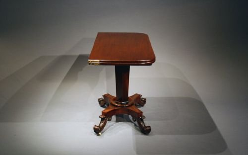 fig 2. Quality William IV Antique Tea Table / Card Table With Carved Acanthus Leaf Feet