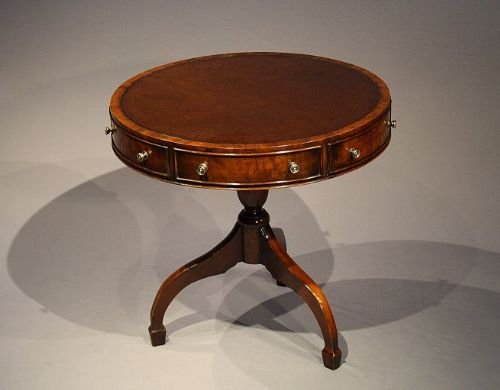 Antique Mahogany Drum Table