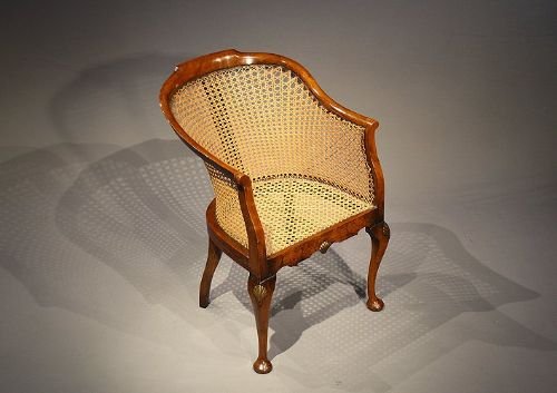 fig 1. Quality Walnut Bergere Chair With Gilt Decoration