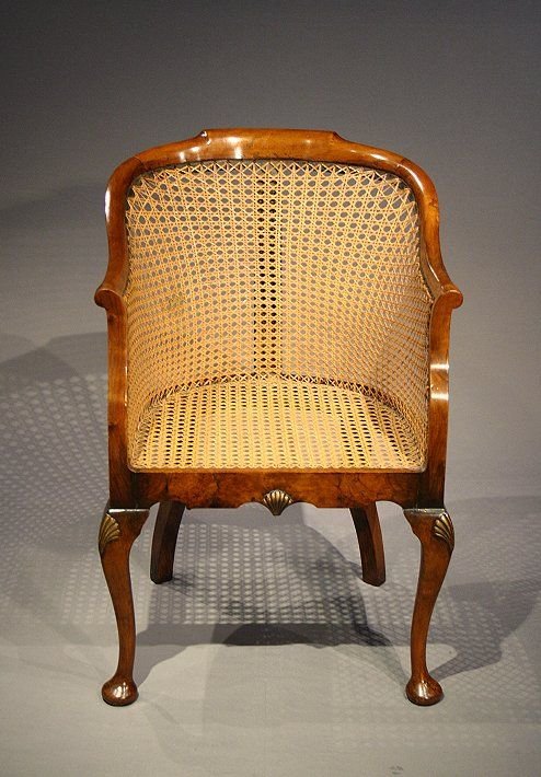 fig 3. Quality Walnut Bergere Chair With Gilt Decoration
