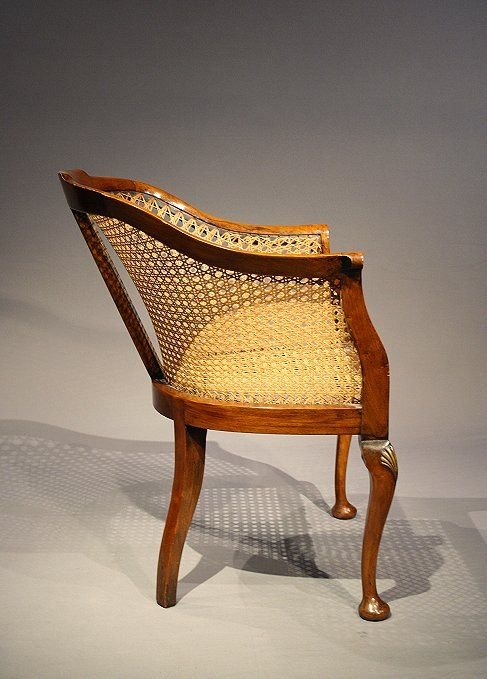 fig 4. Quality Walnut Bergere Chair With Gilt Decoration