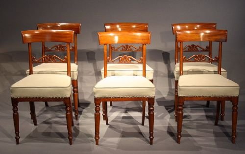 Set of 6 Victorian Mahogany Dining Chairs
