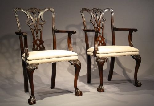 fig 1. Stunning Set of 8 Chippendale Design Dining Chairs