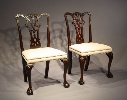 fig 2. Stunning Set of 8 Chippendale Design Dining Chairs