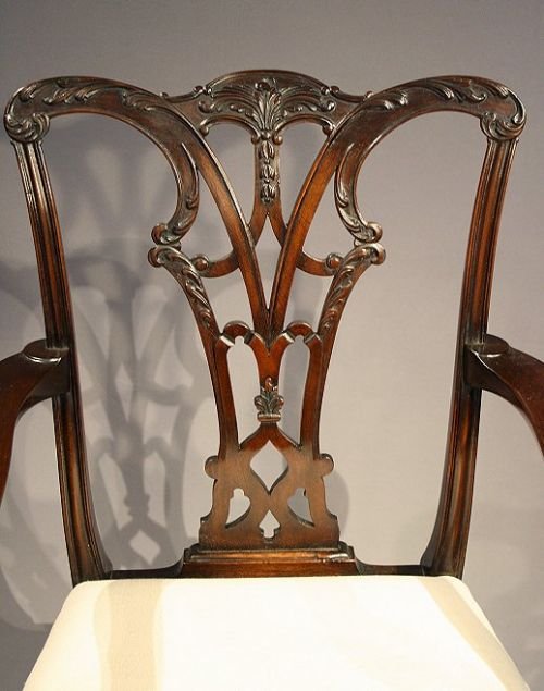 fig 3. Stunning Set of 8 Chippendale Design Dining Chairs