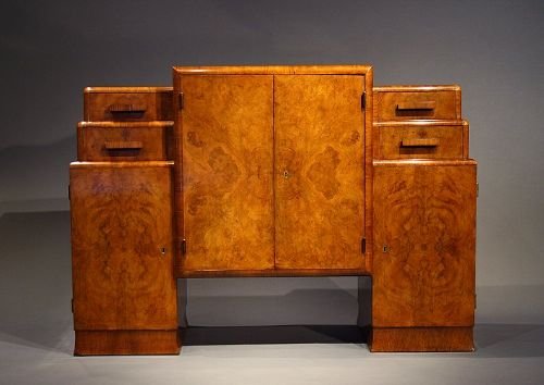 fig 2. Walnut Art Deco side cabinet / sideboard